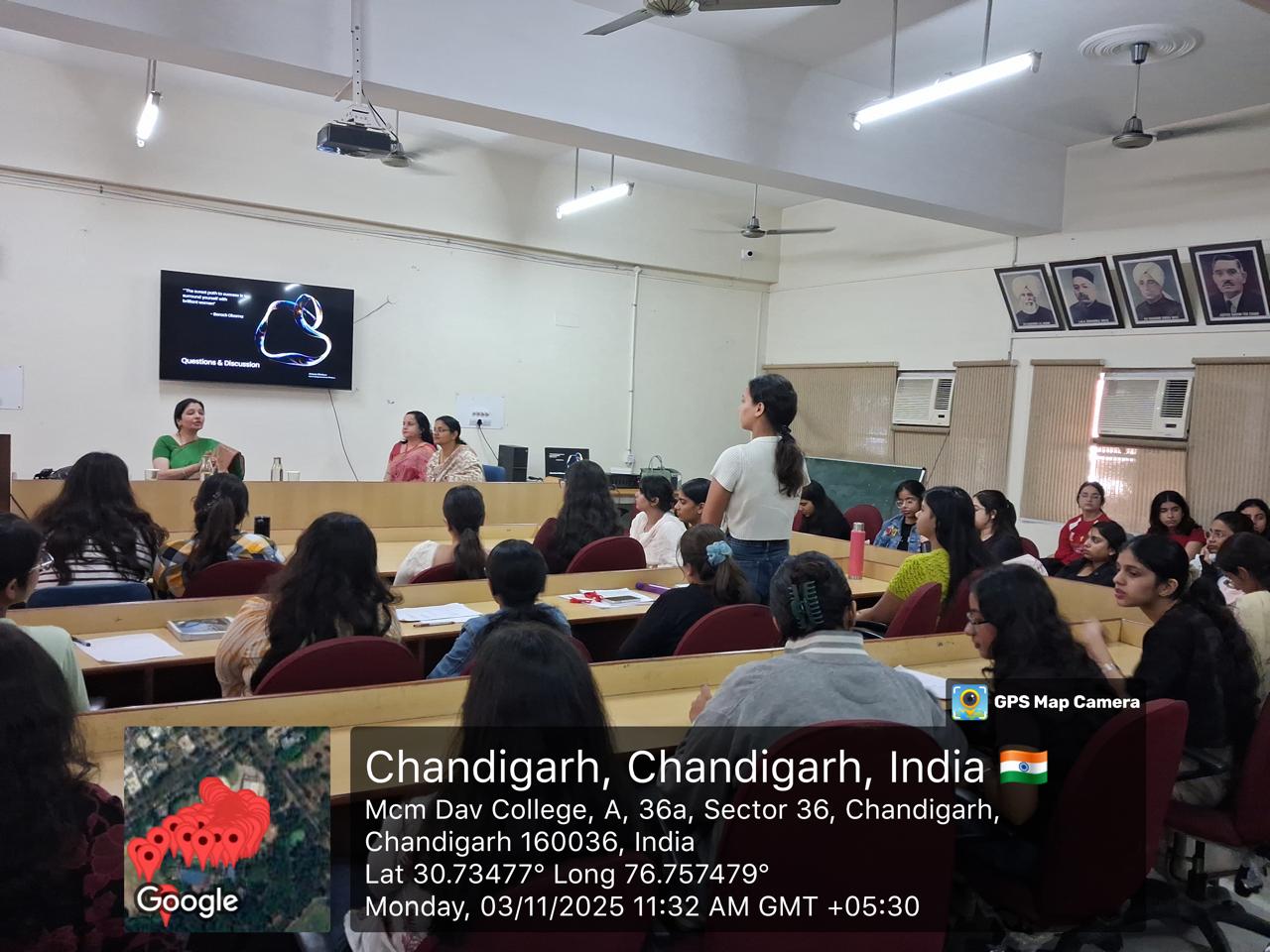 Guest lecture by Dr. Charu N Thakur at MCM DAV College, Chandigarh