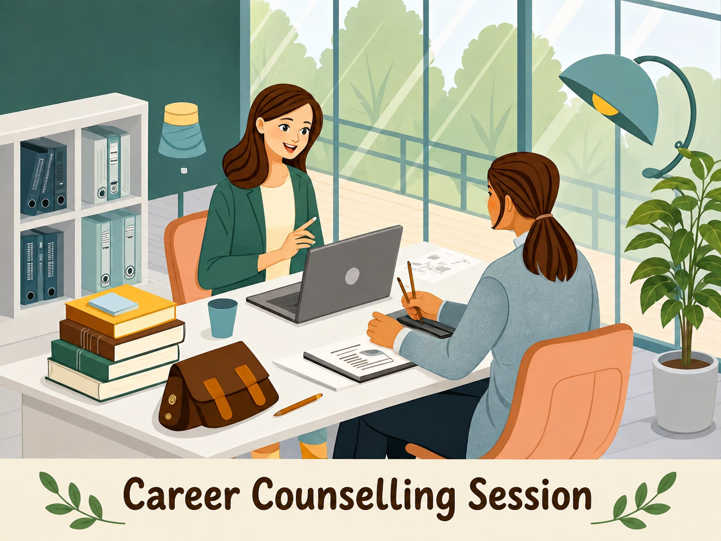 Illustration of a career counselling session